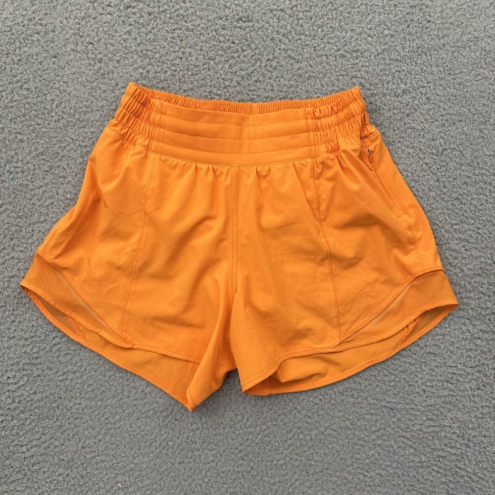 Lululemon Hotty Hot Shorts High Rise 4" Lit Orange Athletic Athleisure Women's 4